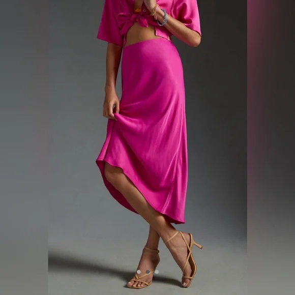 Anthropologie Tilda Midi Slip Skirt - Picture 2 of 6